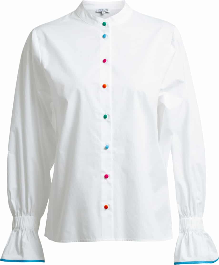 Cotton blouse with colorful buttons