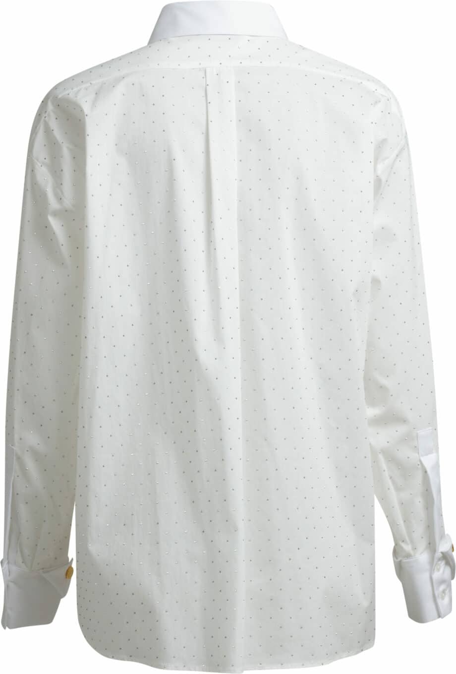 Straight cut blouse with rhinestone embroidery