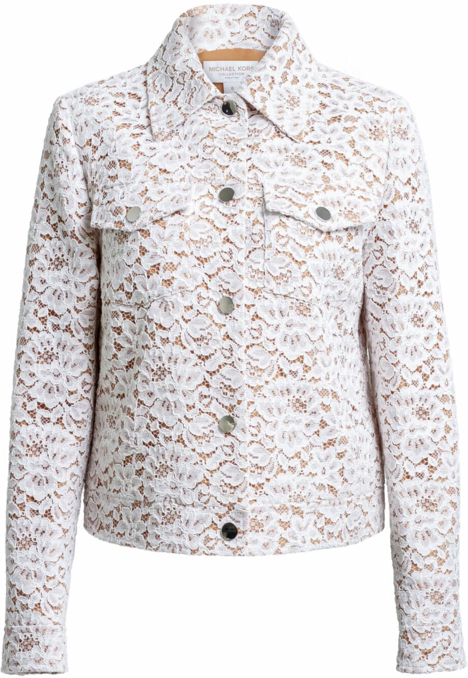 Cotton lace jacket with straight cut