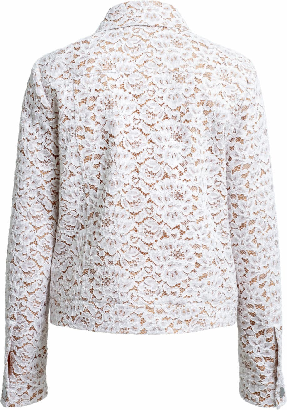 Cotton lace jacket with straight cut