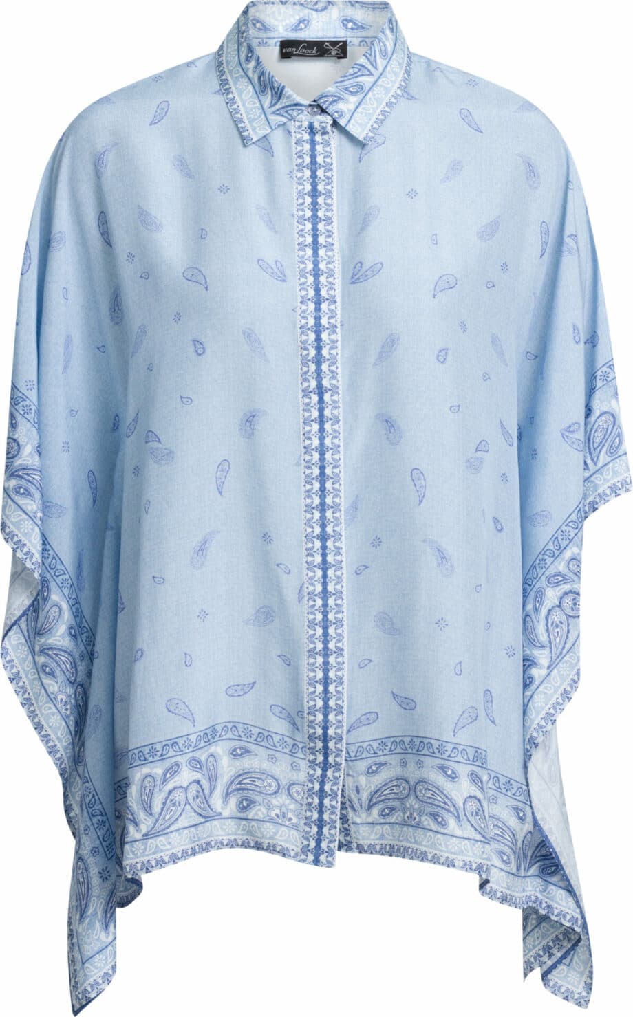 Loose fit silk blouse with ornamental print