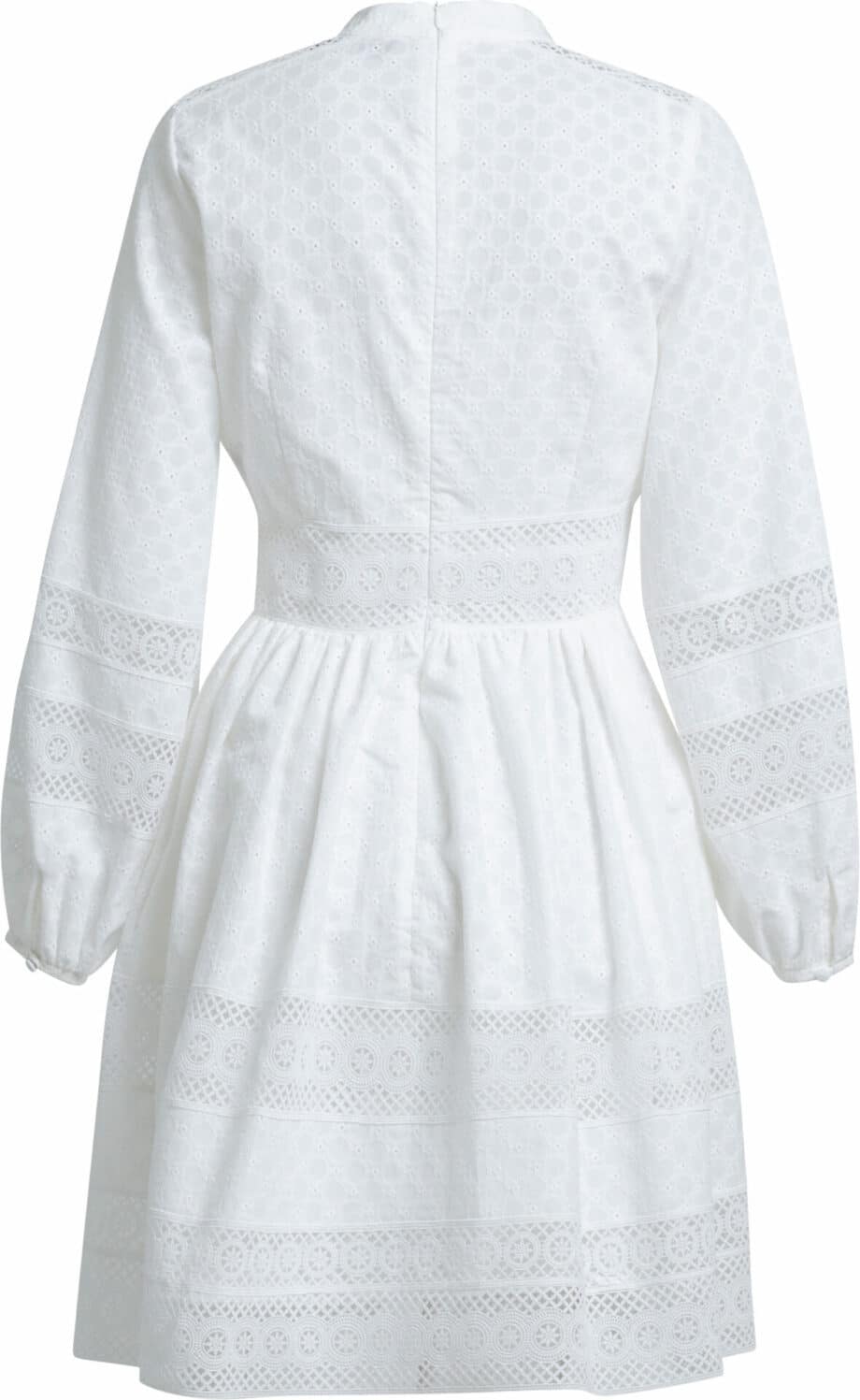 Short cotton lace dress with long sleeves