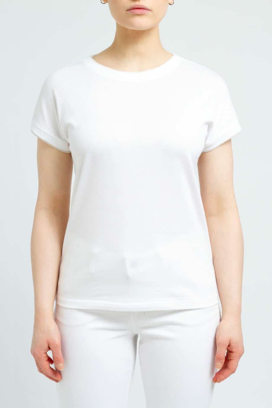 Cotton t-shirt with contrast color seams