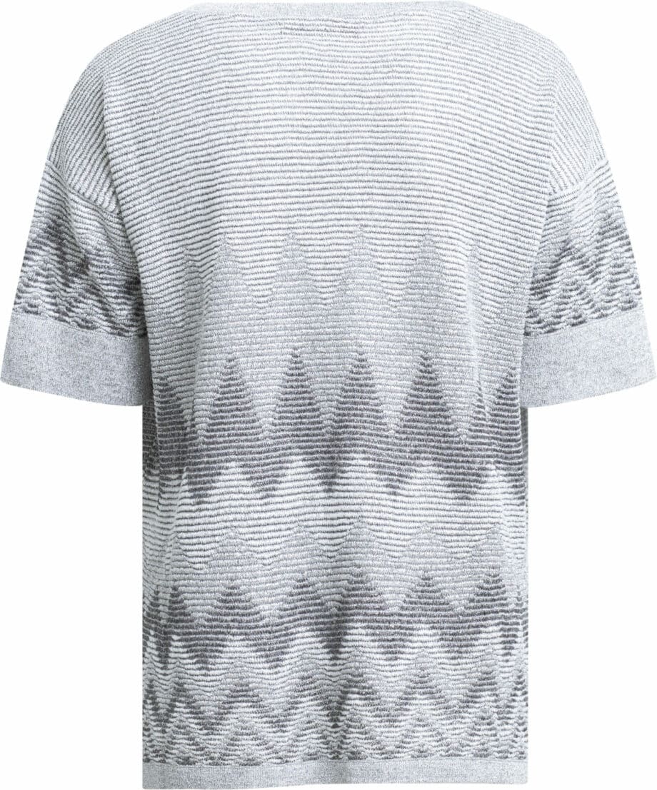 Knit pullover with short sleeves and graphic print