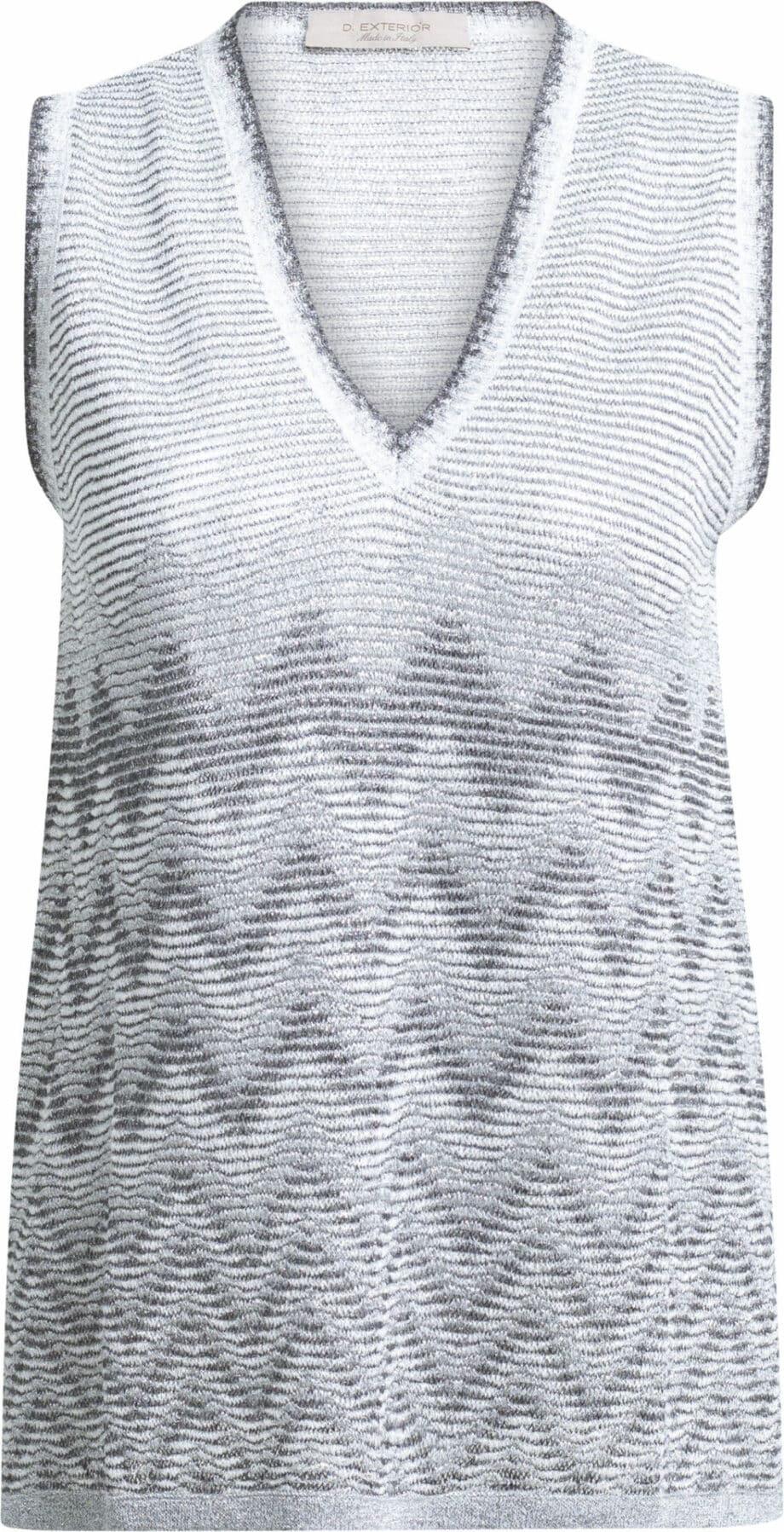 Sleeveless knit top with graphic print and v-neck