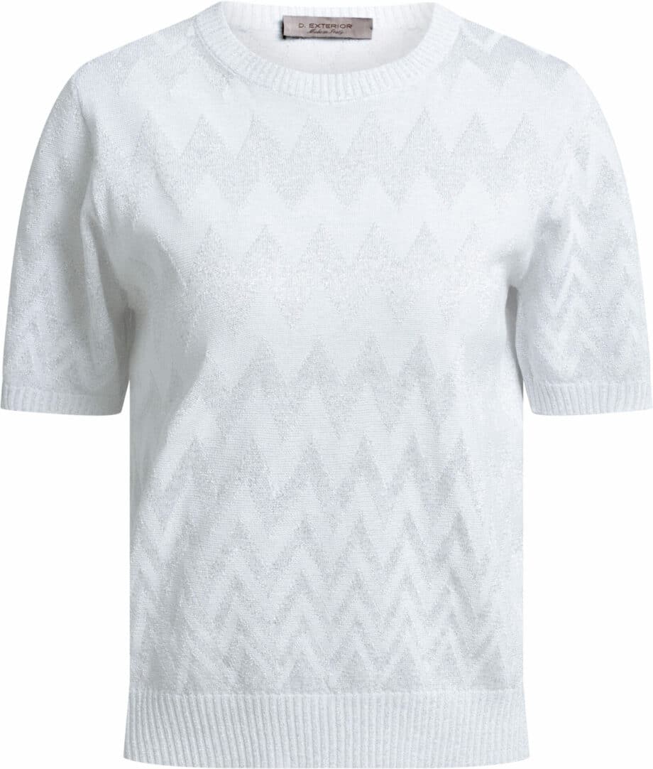 Knit pullover with short sleeves and graphic print