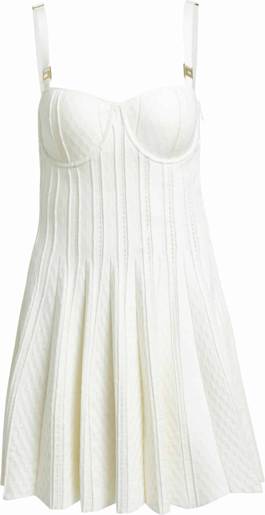 Kurzes, ausgestelltes Strickkleid mit Bustier