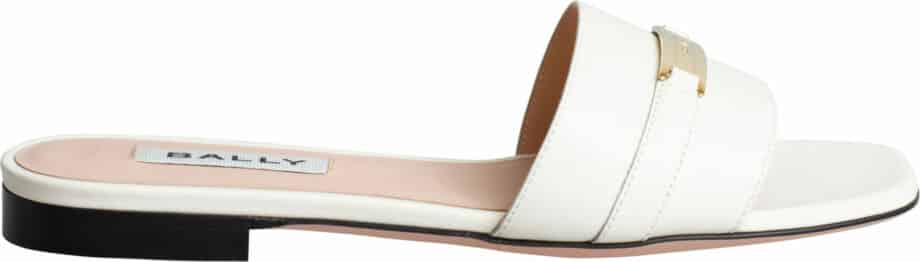 Flats with golden buckle detail