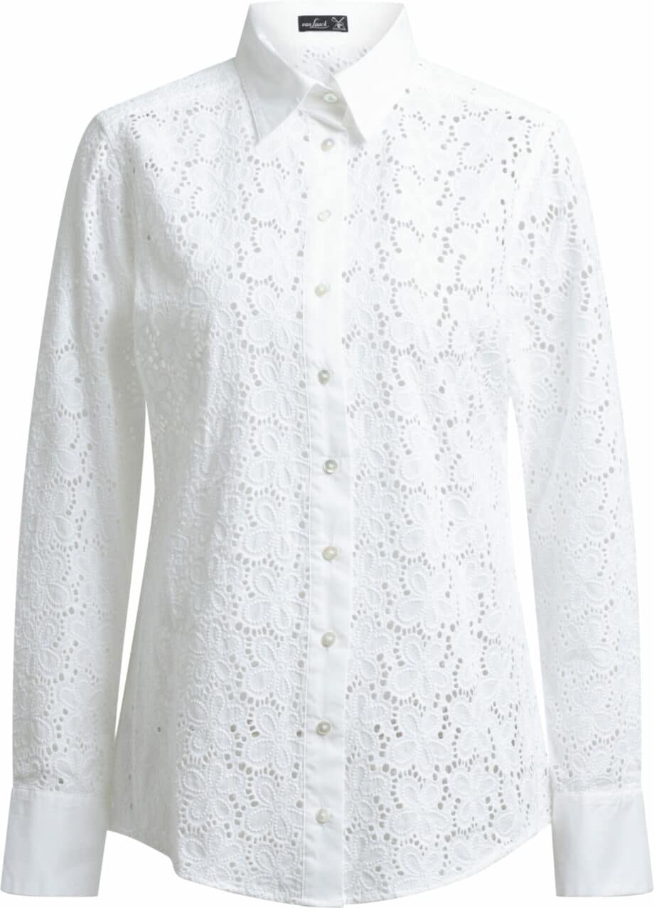 Semitransparent cotton lace blouse