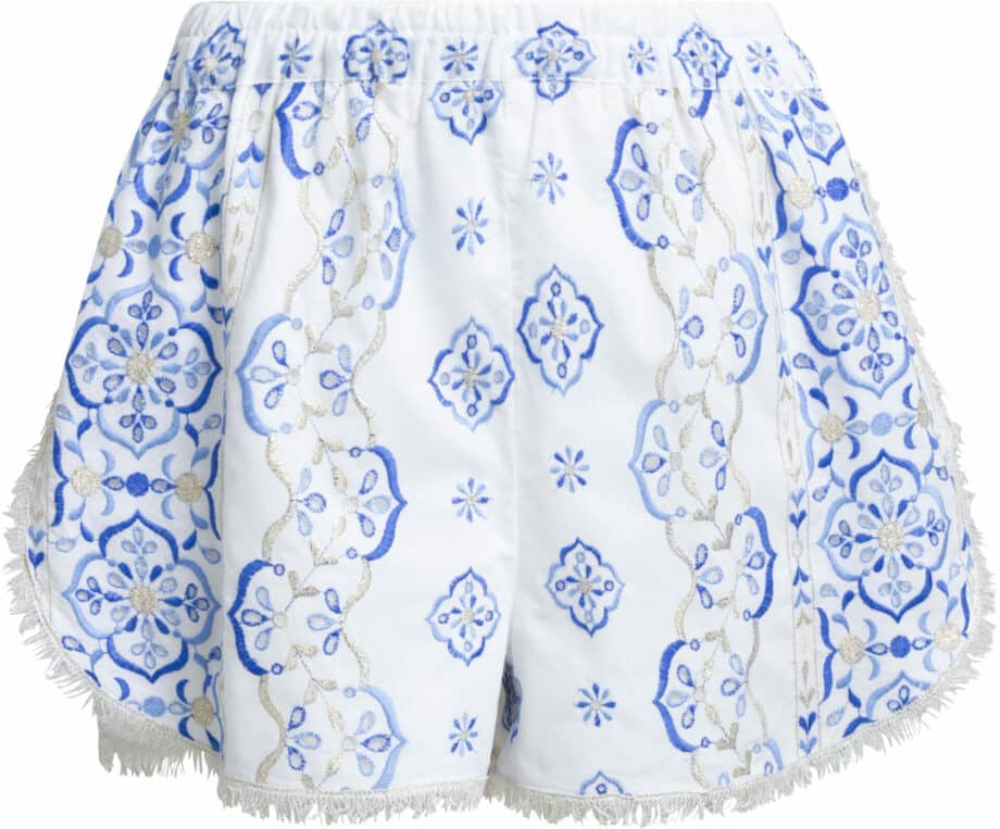 Cotton shorts with ornamental print