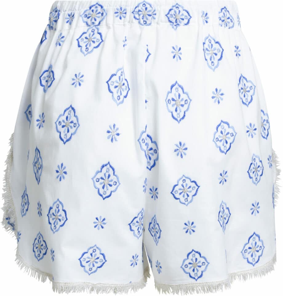 Cotton shorts with ornamental print