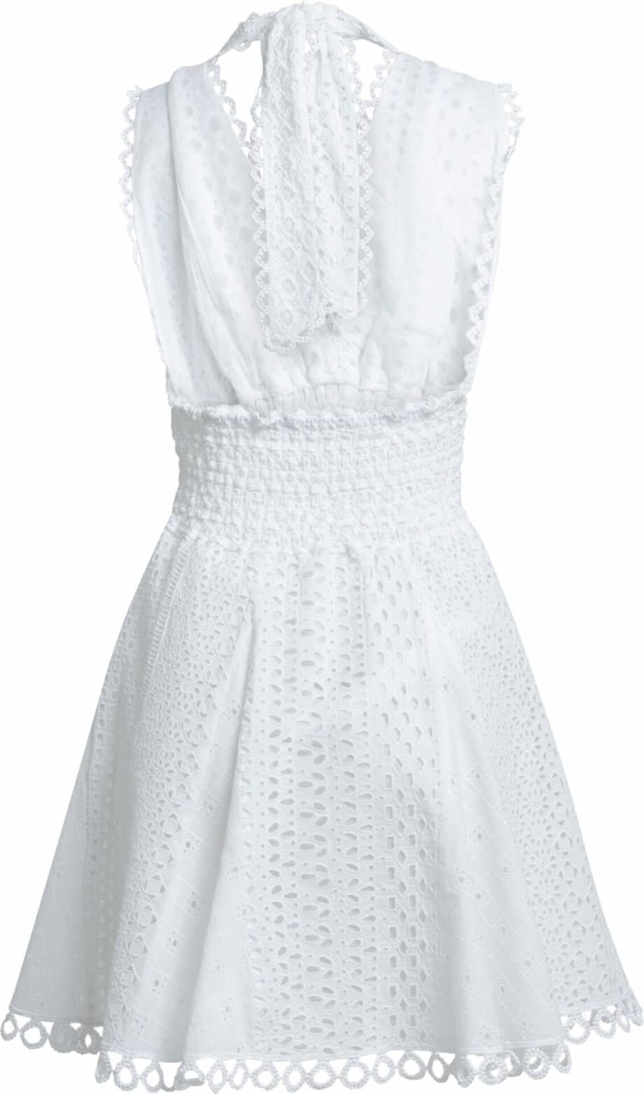 Short cotton lace neckholder dress