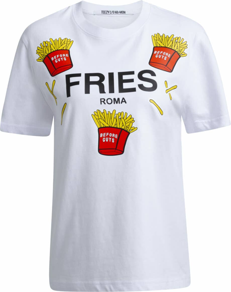 Cotton t-shirt with fries print