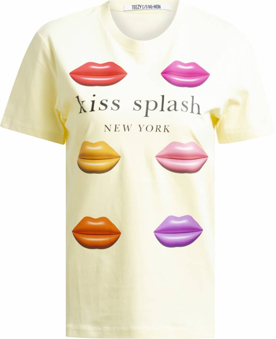 Cotton t-shirt with lips print