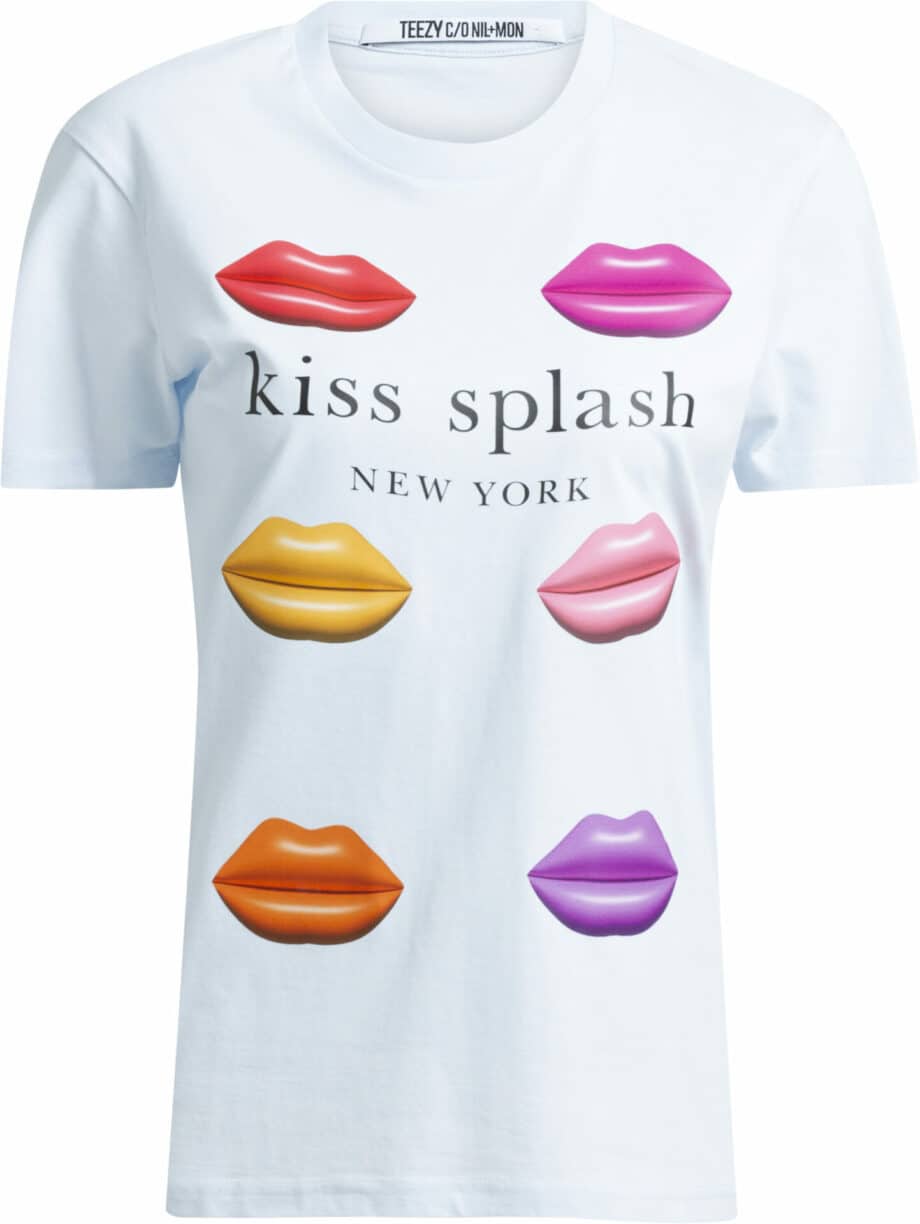 Cotton t-shirt with lips print