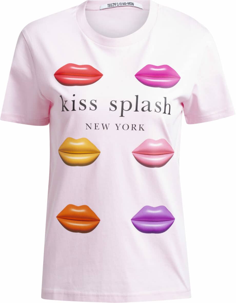 Cotton t-shirt with lips print