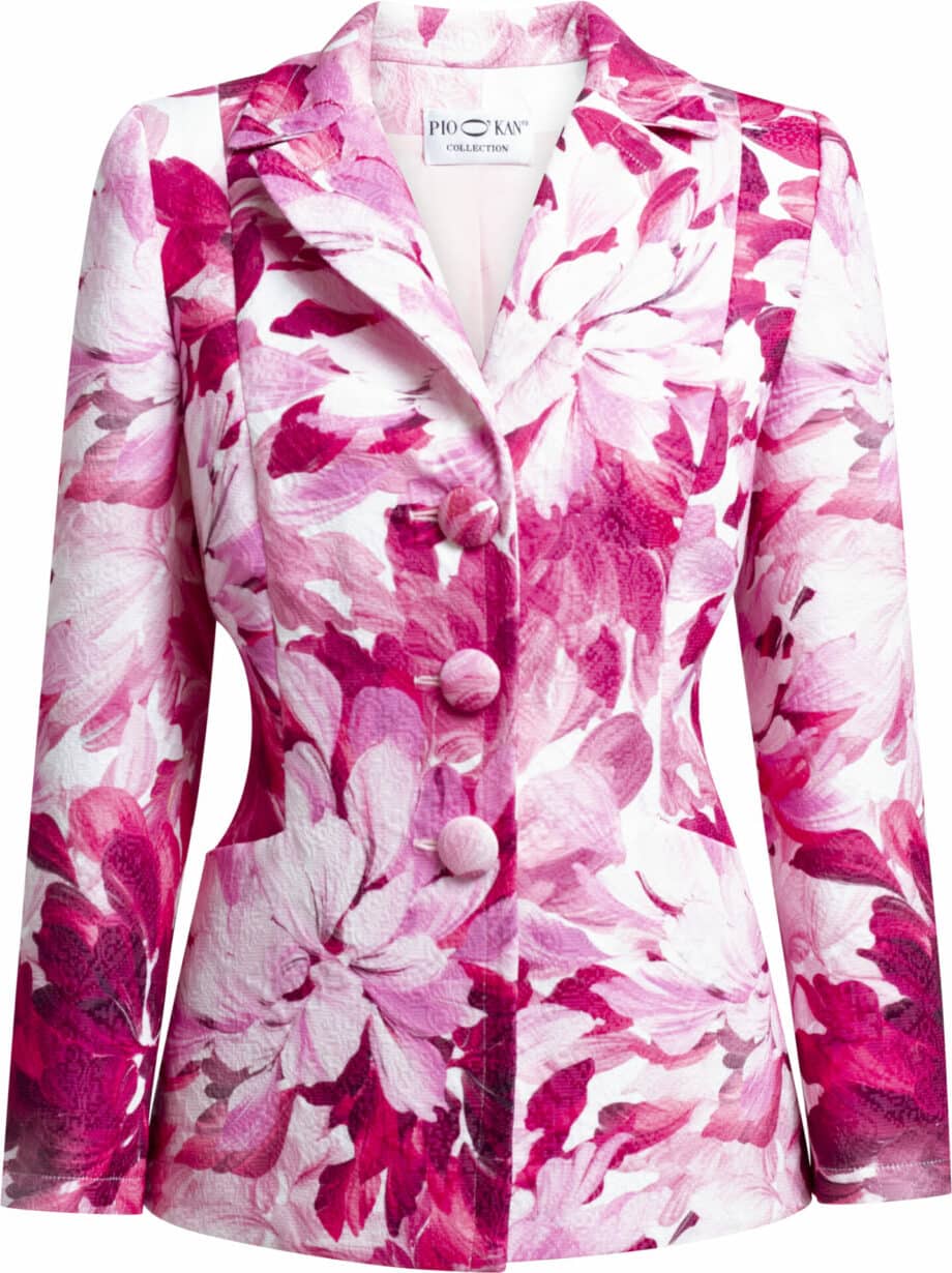 Tapered blazer with floral print