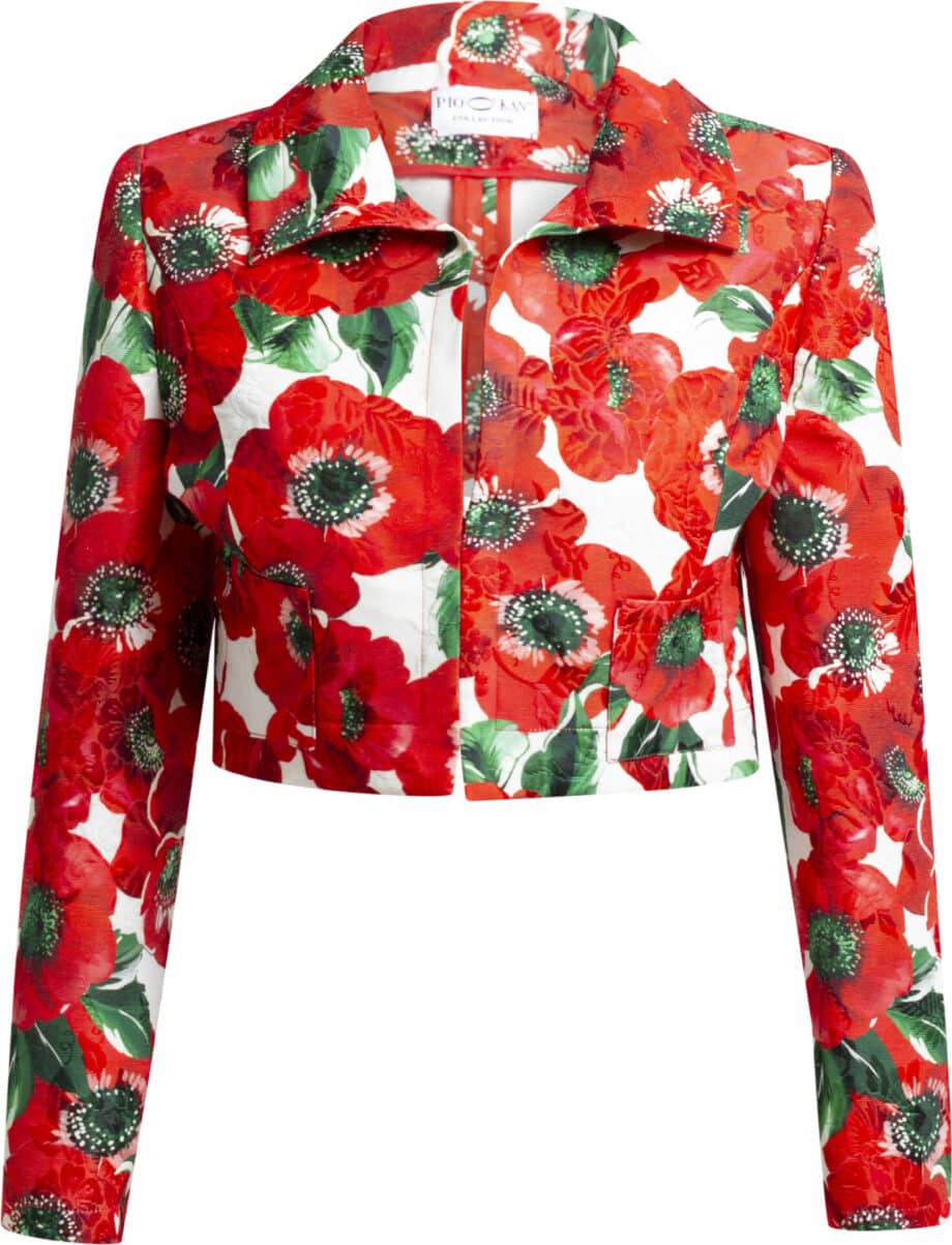 Short jacket with floral print