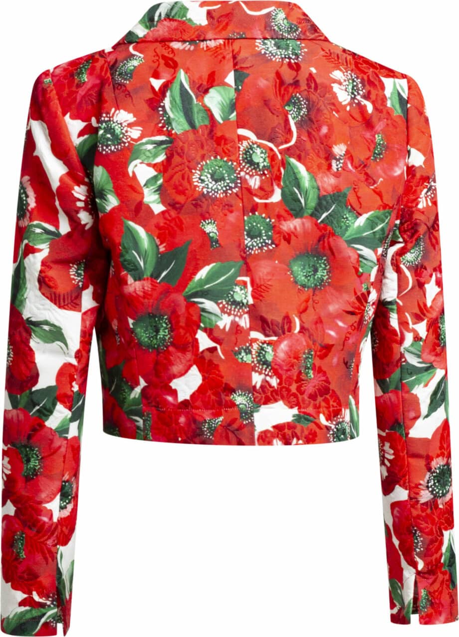 Short jacket with floral print