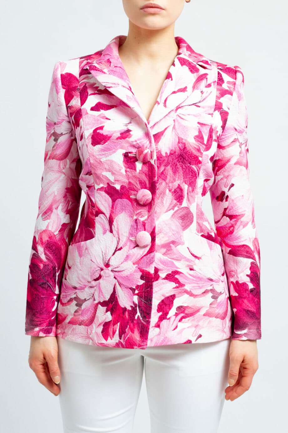 Tapered blazer with floral print