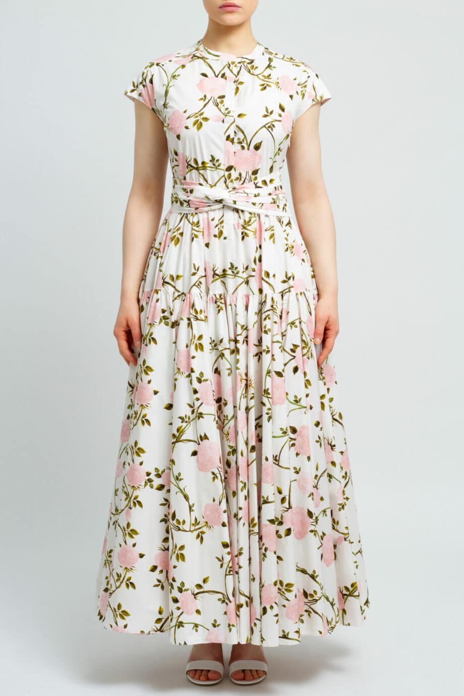 Cotton maxi dress with floral print