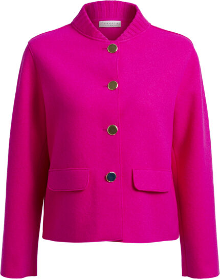 Gerade geschnittene Cashmere Jacke mit Knopfdetails