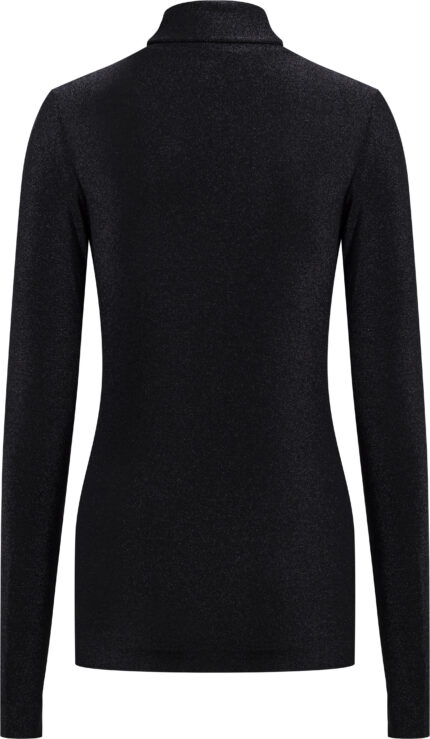 Langer Stretch-Pullover mit kleinem Rollkragen – Bild 3