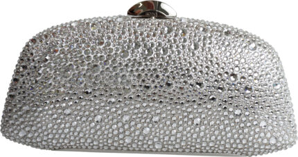 Box Clutch mit Strasssteinbesatz und langem Schultergurt – Bild 3