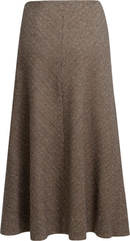 Calf length a-line skirt with delicate rhinestone embroidery - Image 3