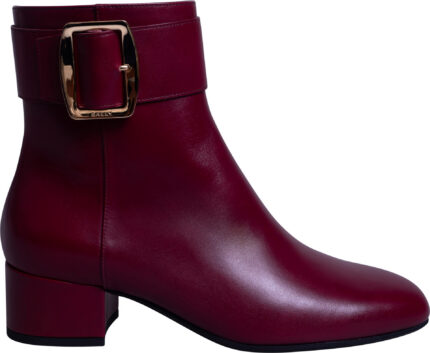 Lederstiefeletten mit kleinem Blockabsatz