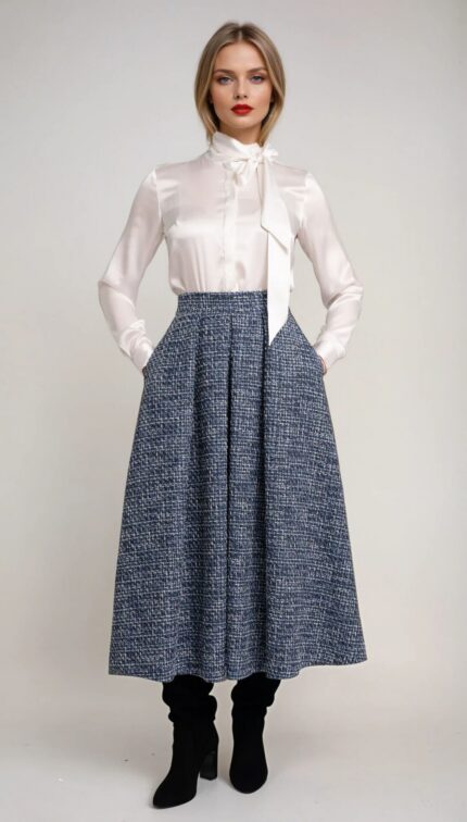 Wadenlanger, ausgestellter Tweed Rock – Bild 2