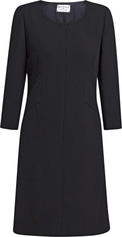 Knee-length, slightly flared virgin wool dress