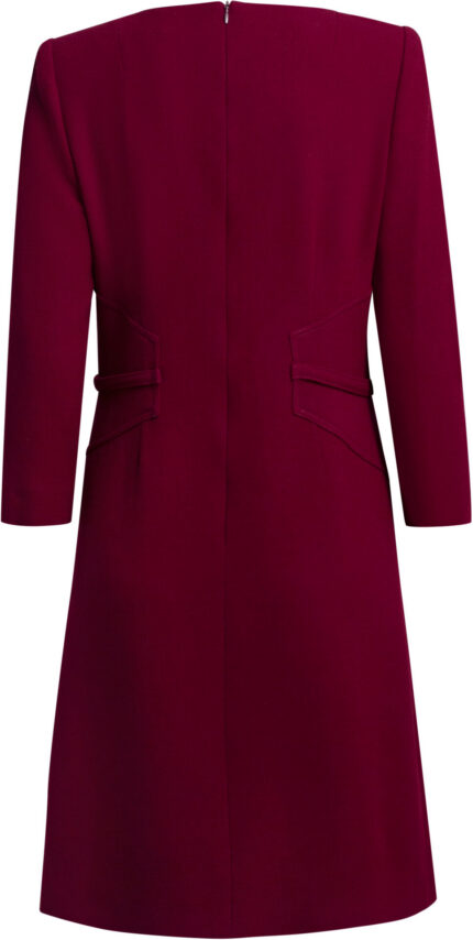 Knee-length virgin wool dress with belt detail - Image 5