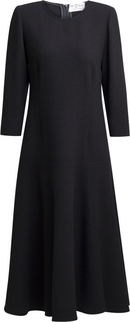 Wadenlanges Kleid aus Schurwolle mit langem Arm