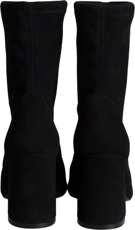 Rauhleder Bootie mit Blockabsatz – Bild 3