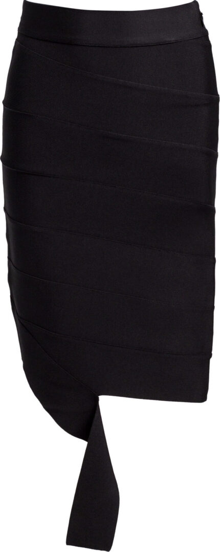 Knielanger Stretch-Rock mit asymmetrischem Detail