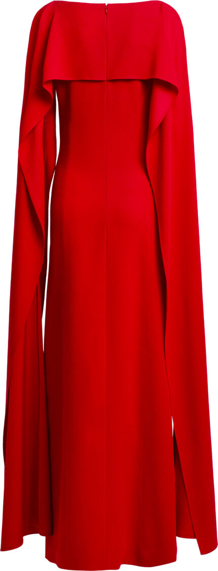 Bodenlanges Abendkleid mit Cape Detail – Bild 3