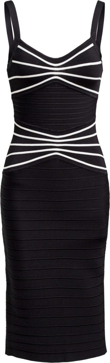 Knee-length bodycon dress with graphic detail
