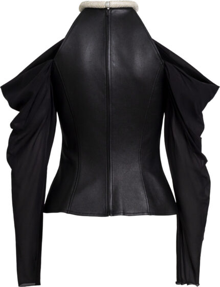 Off-Shoulder Top mit Strasssteindetails – Bild 3