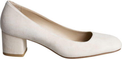 Rauhleder Pumps mit Blockabsatz