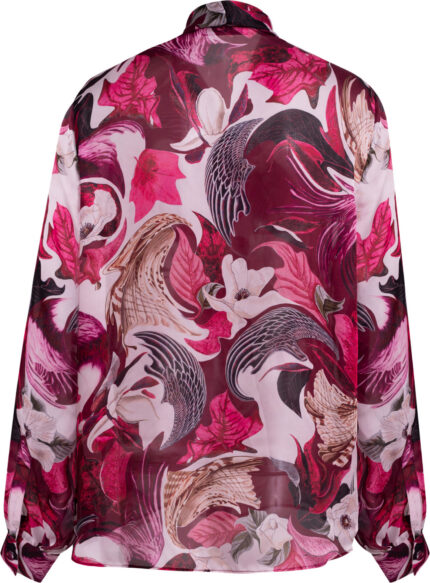 Tie-neck Blouse with Floral Pattern Print - Image 2