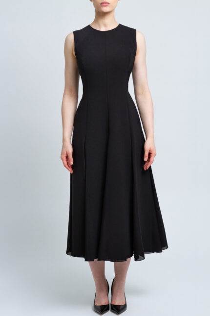 Wadenlanges, leicht ausgestelltes Kleid ohne Arm – Bild 2