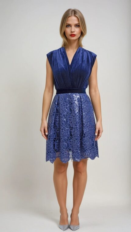 Ärmelloser Samtbody mit V-Ausschnitt – Bild 2