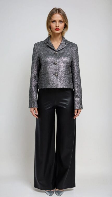 Kurzjacke im geraden Schnitt mit ornamentalen Knopfdetails – Bild 2