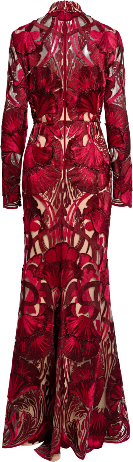 Spitzenrobe mit langem Arm und kleinem Stehkragen – Bild 3