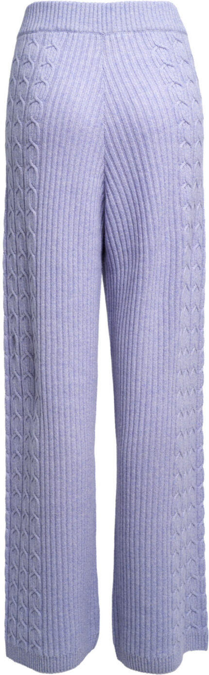 Knit trousers with side cable-knit detailing and elastic waist – - Image 3