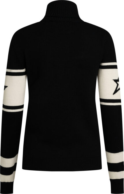 Schwarz-weißer Rollkragenpullover mit CORTINA-Schriftzug – Bild 3