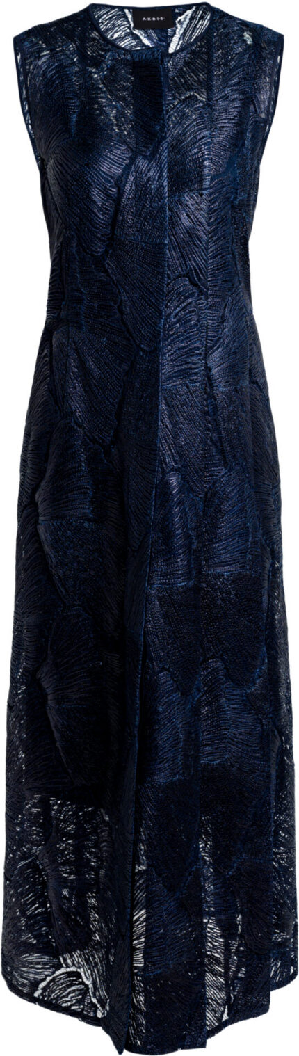 Wadenlanges Kleid mit transparenter Struktur und Overlay-Effekt – Bild 3