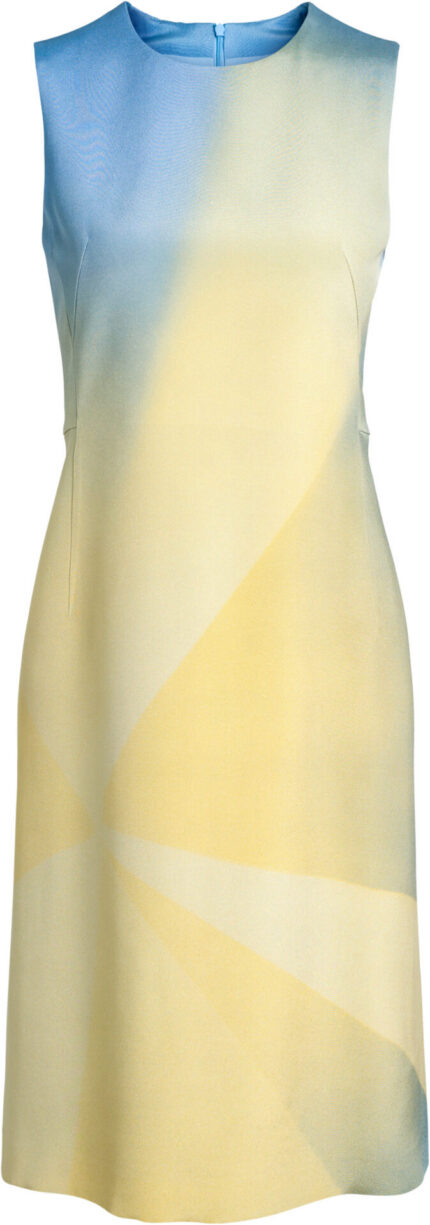 Seidenkleid mit grafischem Farbverlauf