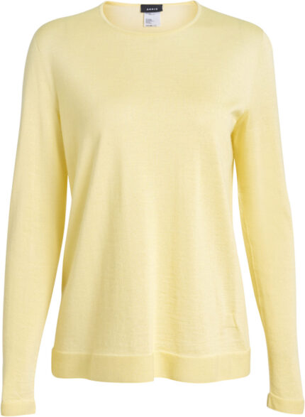 Feinstrickpullover aus Kaschmir-Seiden-Mix mit Rundhalsausschnitt